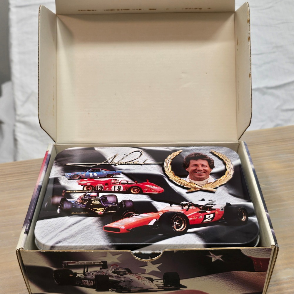 Mario Andretti Legend in Racing Hi-Tech Collector Tin & Sealed Trading Card Set